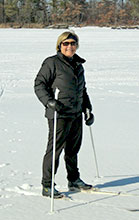 Sheryl cross-country skiing